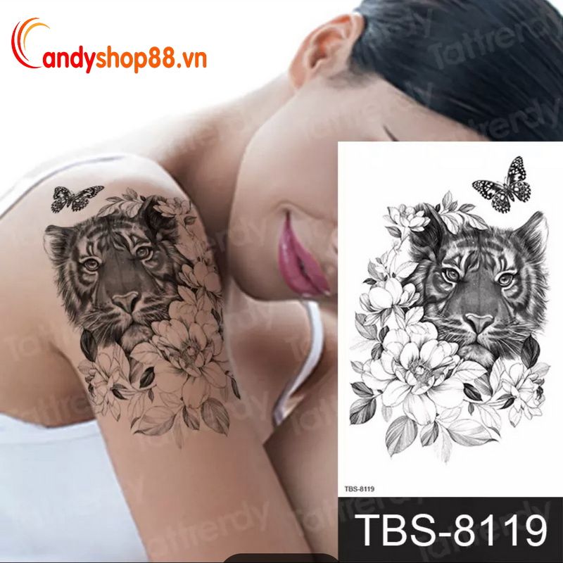 Hình xăm dán tattoo cá tính cọp