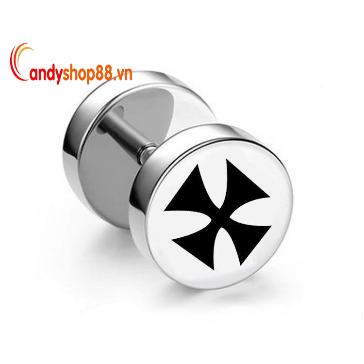 Bông tai inox chữ thập cá tính