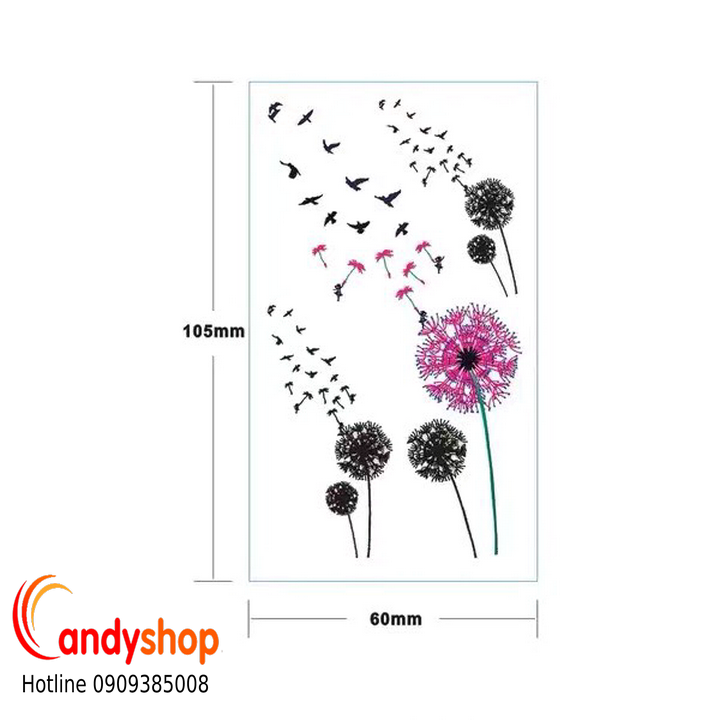 hình xăm dán bồ công anh