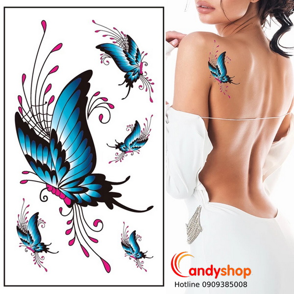 hình xăm dán bướm