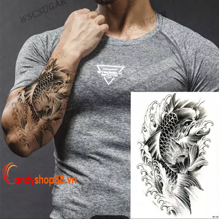 hình xăm dán cá chép