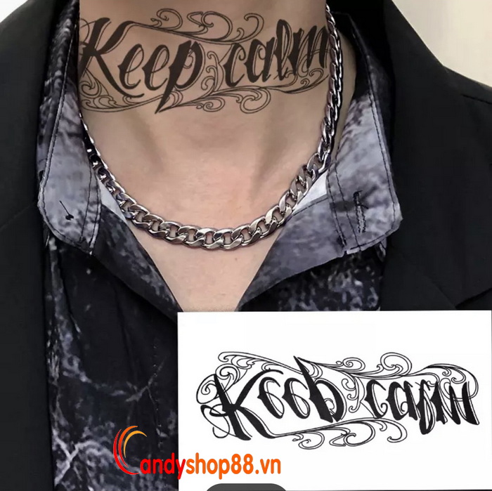 hình xăm dán tattoo kiểu chữ