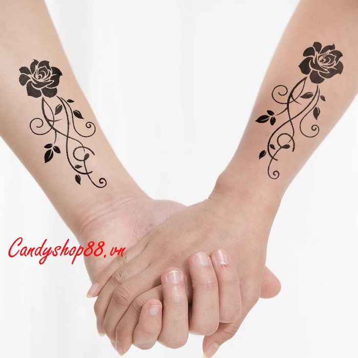 hình xăm dán tattoo hoa hồng