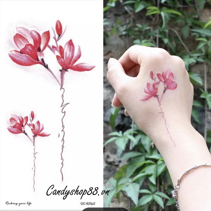 hình xăm dán hoa đẹp