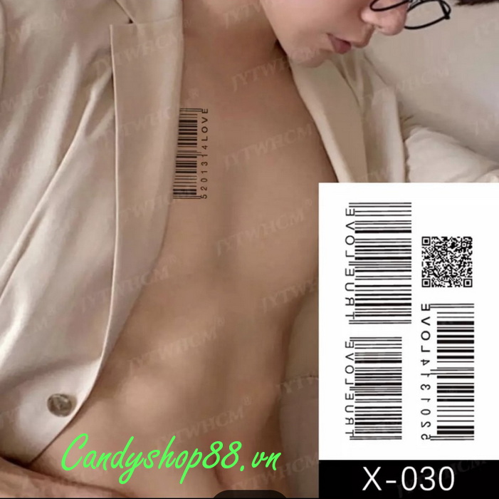 hình xăm dán mã vạch