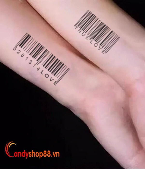Hình xăm dán tattoo mã vạch
