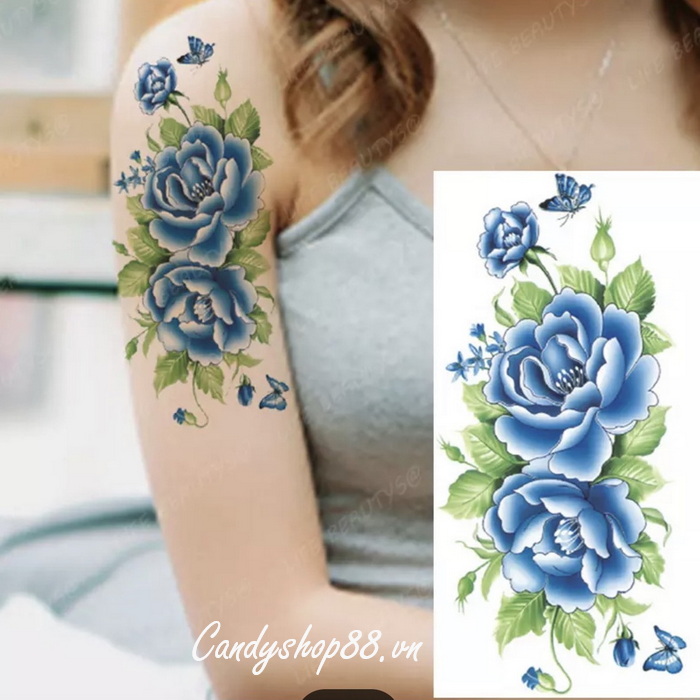 Hình xăm dán tattoo hoa