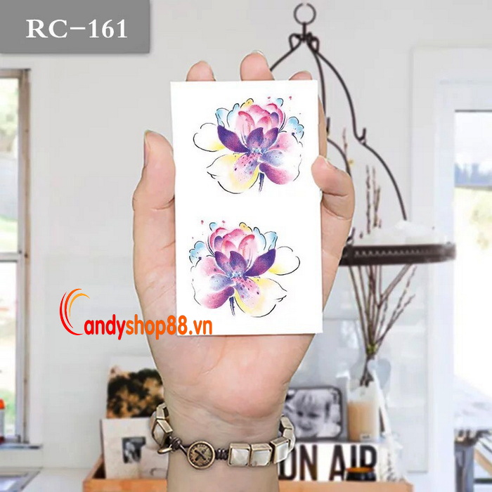 Hình xăm dán tattoo hoa sen