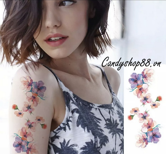 Hình xăm dán hoa đẹp