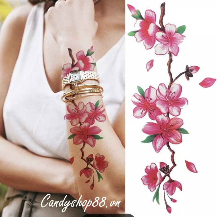 Hình xăm dán hoa đẹp