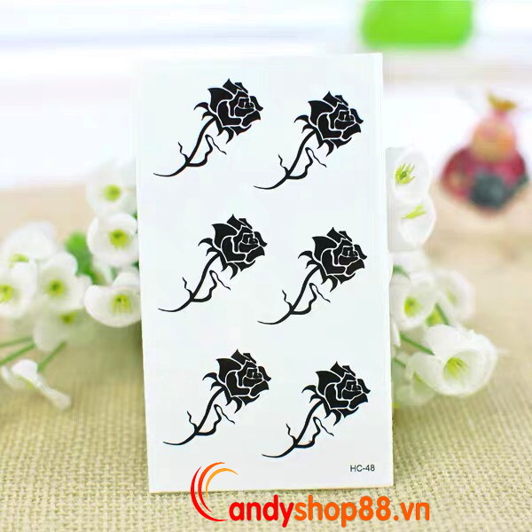 hình xăm dán hoa hồng