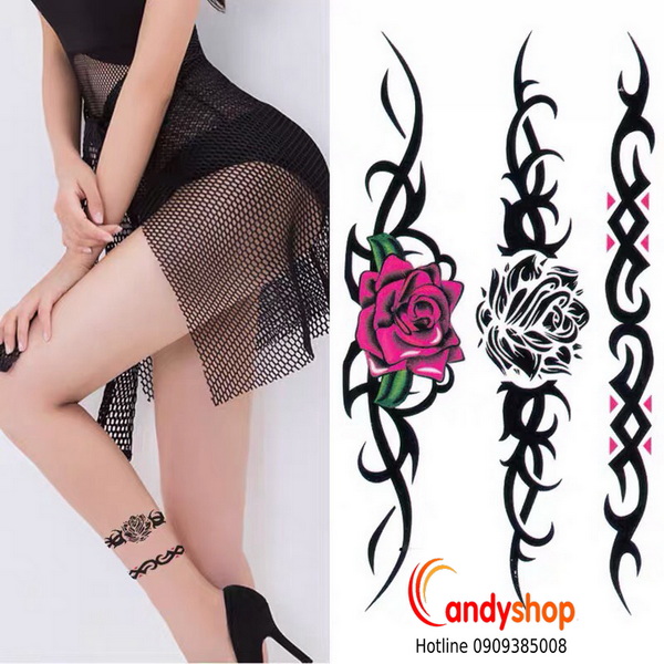 hình xăm dán hoa hồng