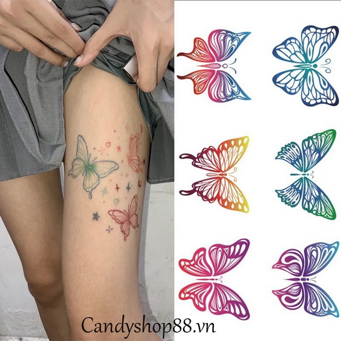 Hình xăm dán tattoo bướm