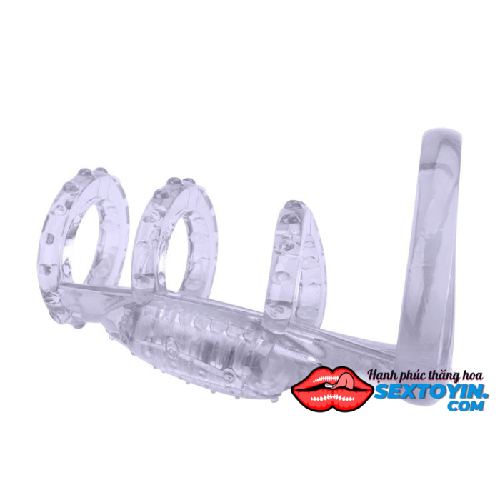 Khóa Dương Vật 3 Vòng Có Rung - BD10D