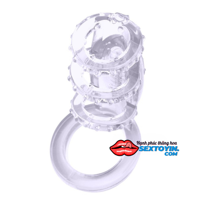 Khóa Dương Vật 3 Vòng Có Rung - BD10D