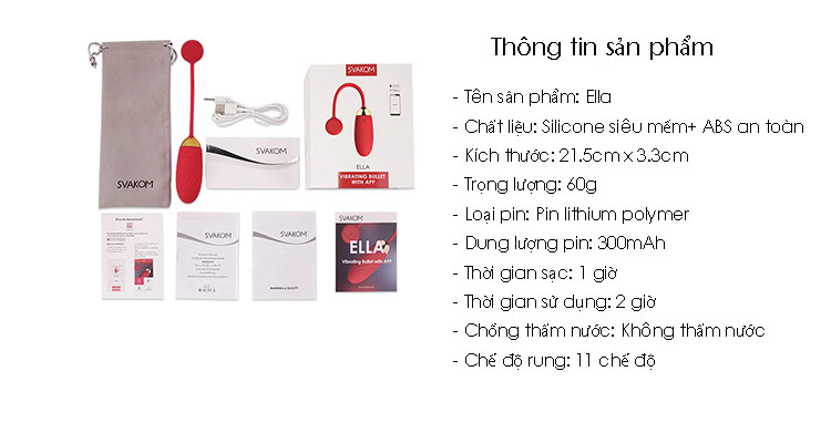 Trứng rung Svakom Ella điều khiển qua app - DC89F