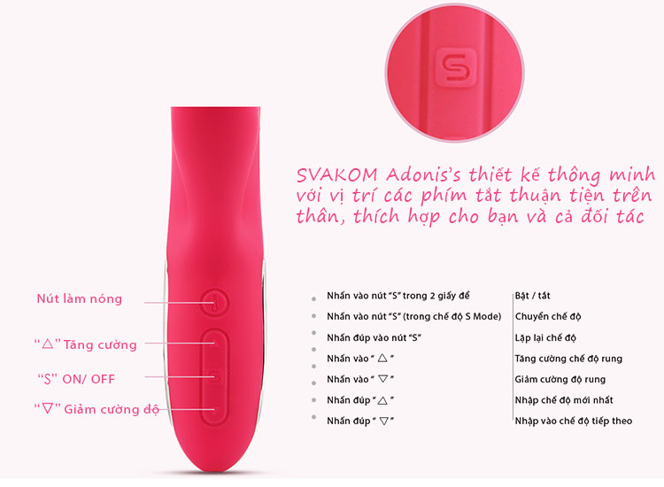 Máy Rung Massage Điểm G Svakom Adonis Điều Chỉnh Nhiệt Độ - DC89G