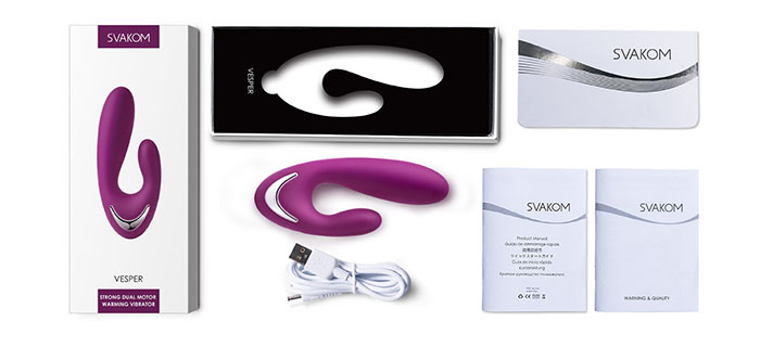 Máy Rung Massage 2 Đầu Sưởi Ấm Svakom Vesper - DC89P