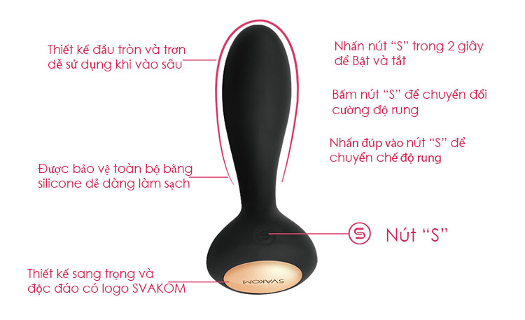 Máy Rung Kích Thích Hậu Môn & Điểm G Svakom Judy - DC90S
