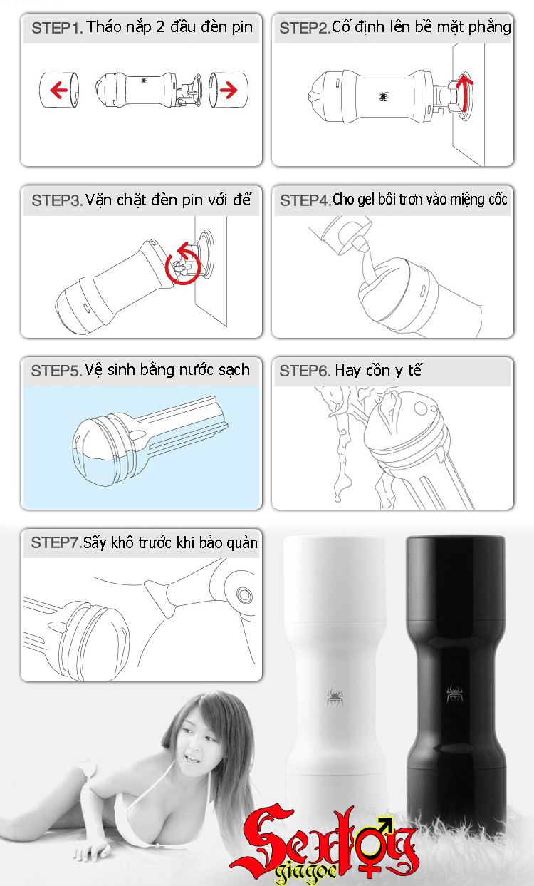 hướng dẫn sử dụng đèn pin thủ dâm spider