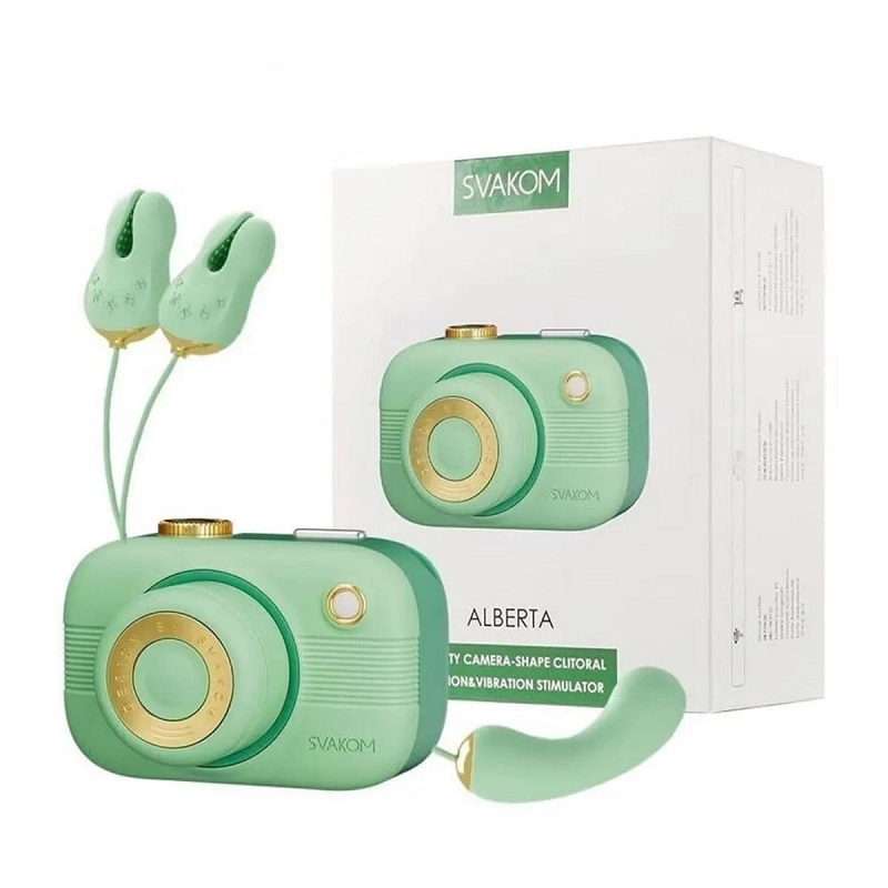 Máy bú hút kết hợp kẹp rung ti vú ngụy trang máy ảnh Svakom Alberta