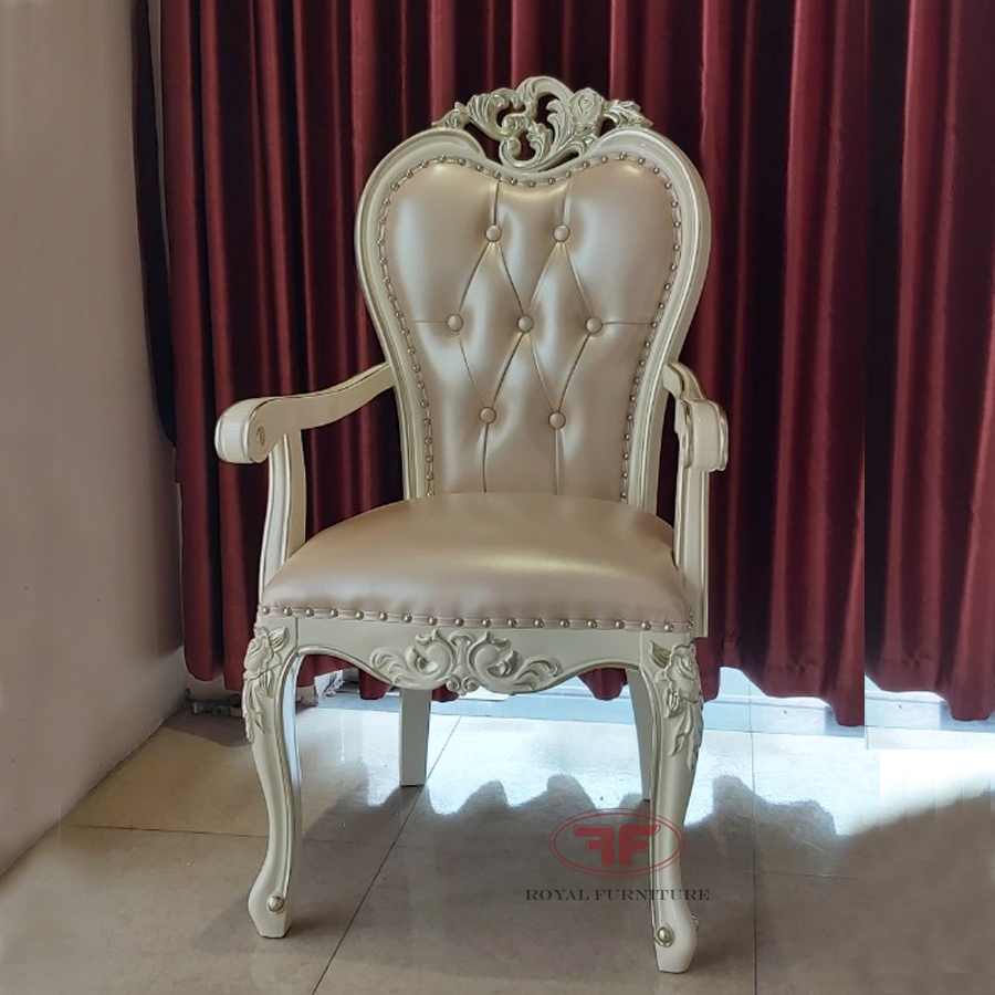 Ghế làm việc bọc da tân cổ điển có tay vịn 950B