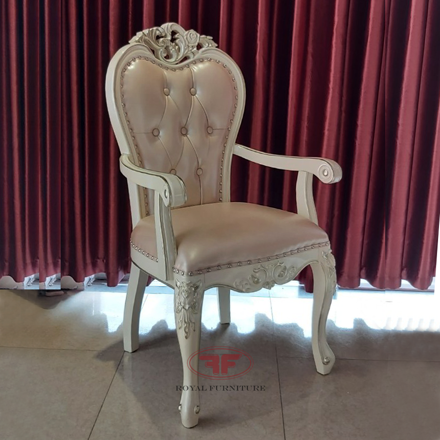 Ghế làm việc bọc da tân cổ điển có tay vịn 950B