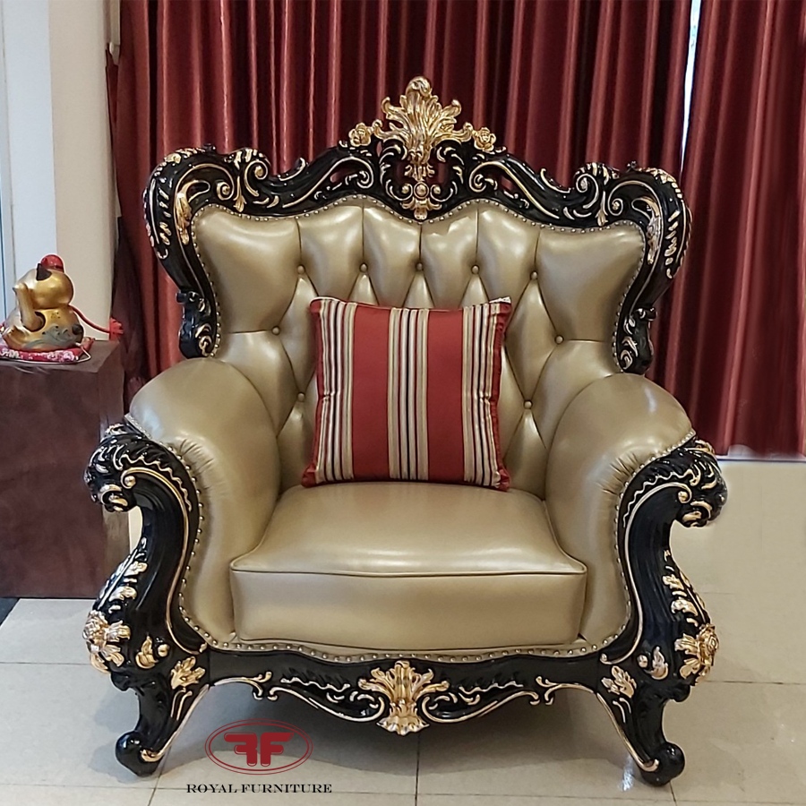 Bộ sofa nhập khẩu tân cổ điển dát vàng đỏ G9918