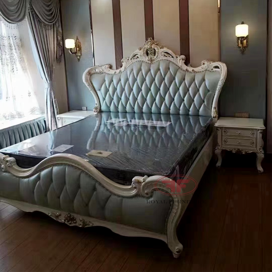 Bộ nội thất tân cổ điển tone xanh ngọc nhà anh Hùng - Hải Phòng