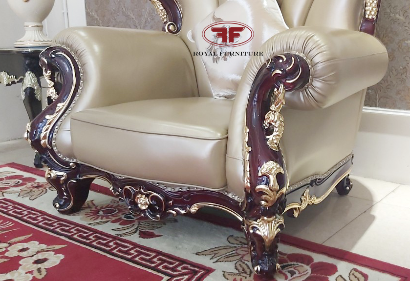 Bộ sofa phòng khách tân cổ điển dát vàng nhập khẩu G921