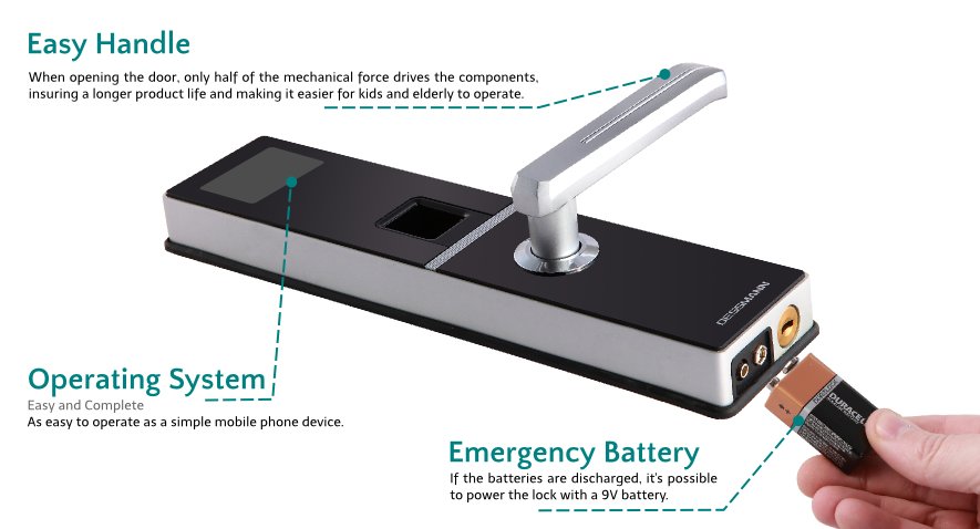 Khóa cửa vân tay Đức Dessmann G800PF - 1
