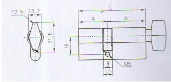 Lõi khóa 2 đầu chìa CBM 45-30