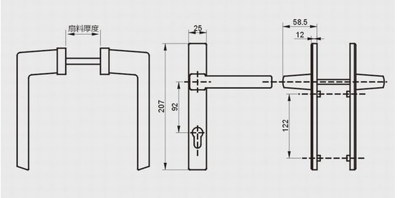 Tay nắm đôi cửa đi, tay nắm vuông CBM 907