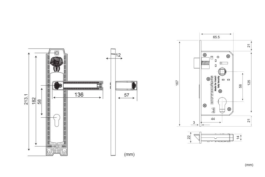 Khoá phòng cửa gỗ Huy Hoàng HC 5828 PVD