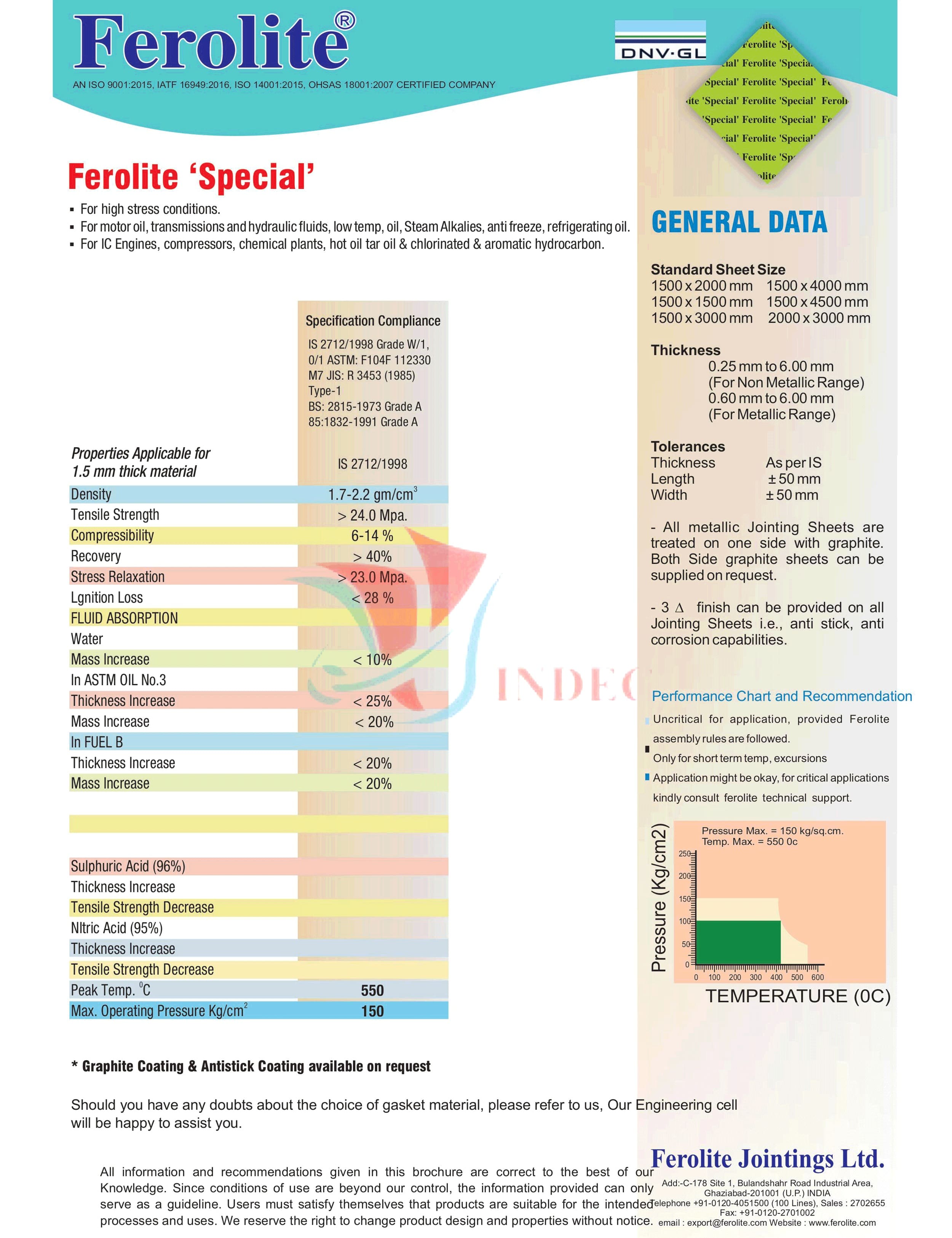 FEROLITE SPECIAL, gioăng amiang chịu dầu ferolite ấn độ, gioăng amiang chịu dầu nóng nhiệt độ cao, gioăng mặt bích amiang