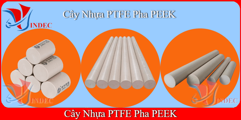 Cây Nhựa PTFE Pha Nhựa Peek, PEEK Filled PTFE Rod