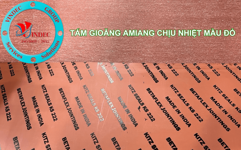 tấm gioăng amiang chịu nhiệt mầu đỏ ấn độ