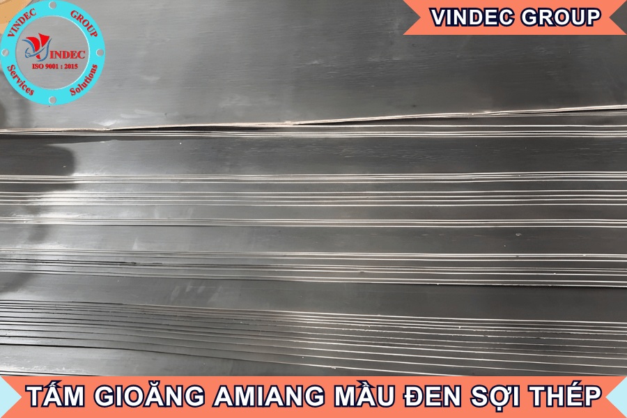 tấm gioăng amiang mầu đen sợi thép