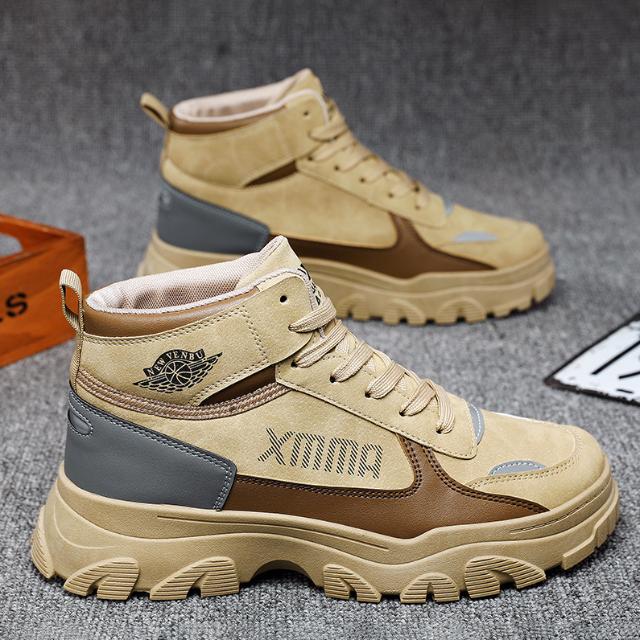Giày Boot Nam Màu Nâu Cát MIX GN410
