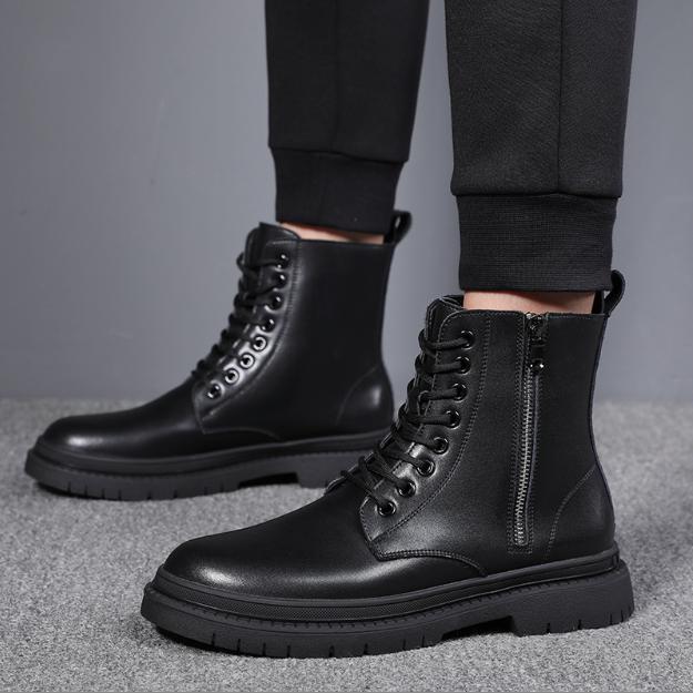 Giày Boot Nam - Boots Combat Khóa Kéo Ngoài Đế Chống Trơn GN425