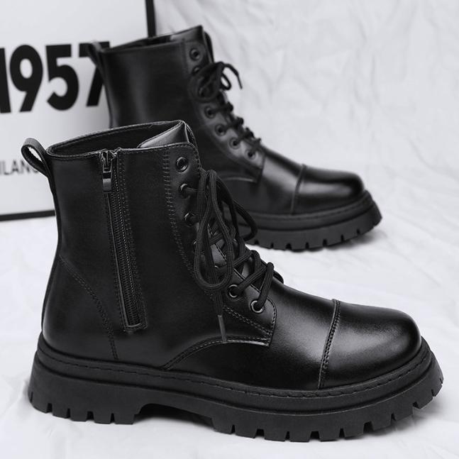 Giày Boot Nam Combat Boots WORK Đế Cao Khóa Kéo Mới Nhất GN463