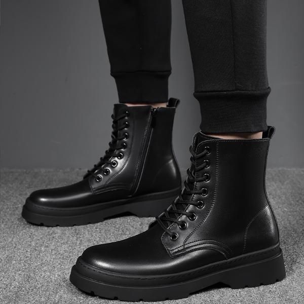 Giày Boot Nam - Combat Boot khóa kéo cổ cao đơn giản mạnh mẽ cá tính GN491