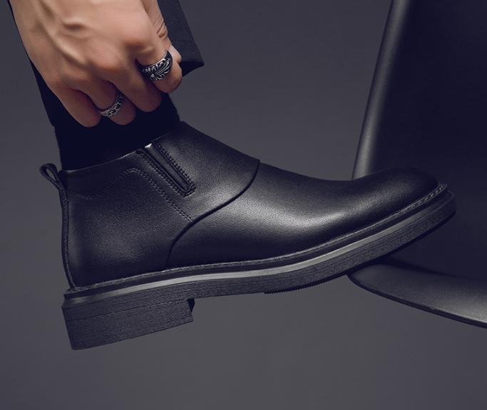 Giày Boot Nam - Chelsea Boots khóa kéo cổ lửng mũi tròn sang trọng đẳng cấp GN492
