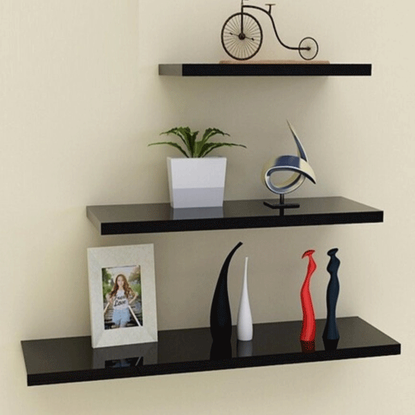 Kệ gỗ 3 thanh ngang trang trí treo tường giá rẻ - 4