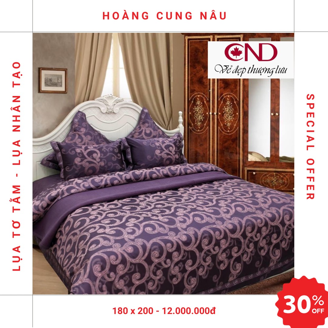 Bộ ga gối -  Hoàng cung nâu