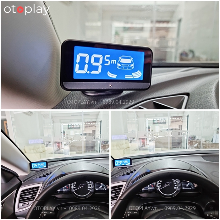 Bộ cảm biến 6 mắt của steelmate có màn hình nhỏ xíu đủ để quan sát, không ảnh hưởng tới người lái.