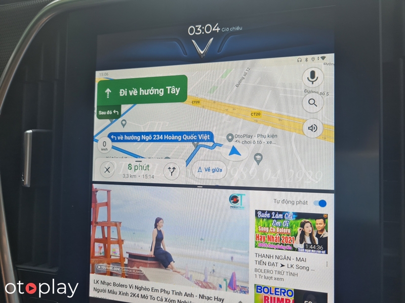 Box carplay xem youtube tivi maps trên Vinfast LUX SA