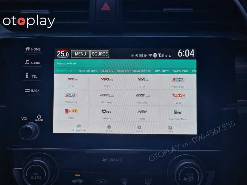 Cài tivi online cho Honda Civic