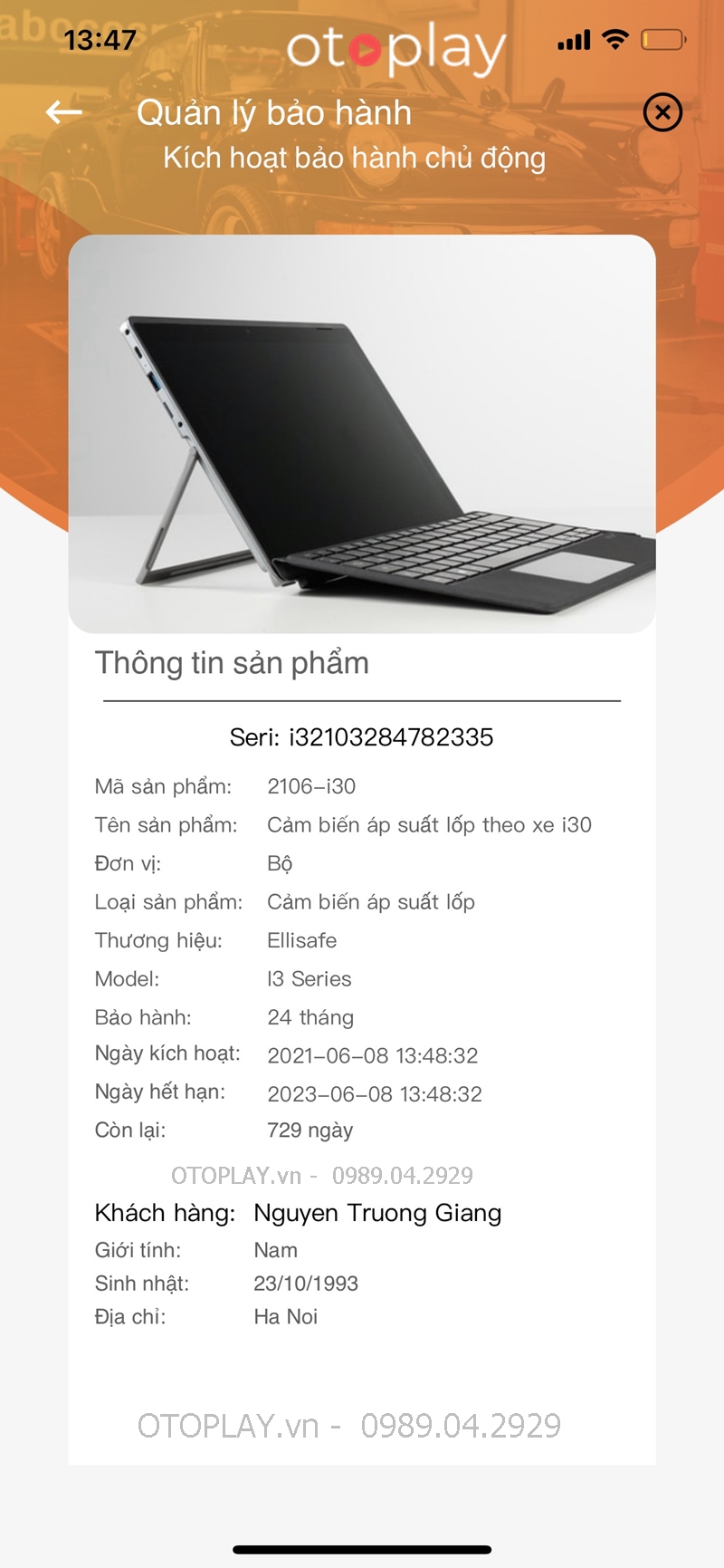 Cảm biến áp suất lốp i30 theo xe Hyundai Accent