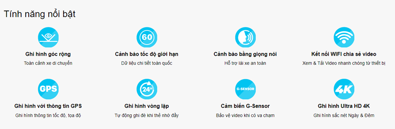 Tinh năng nổi bật Camera hành trình Vietmap C61 Pro
